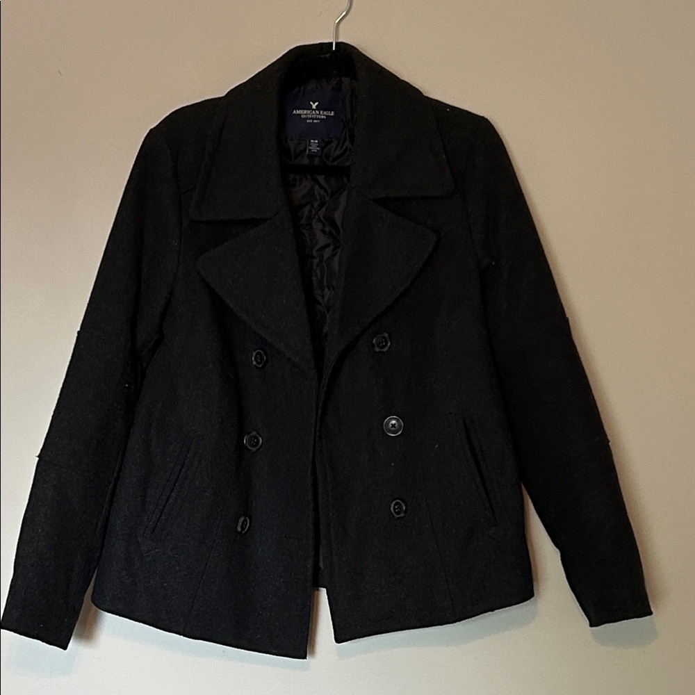 American Eagle Outfitters Black Pea Coat